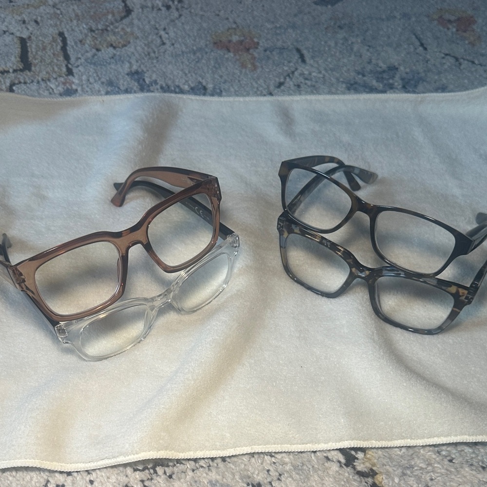 Classic Rectangle Women's Reading Glasses — Clear, Brown, and Tortoiseshell